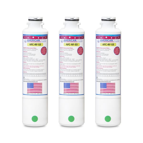 American Filter Co Samsung 9101 Comparable Refrigerator Water Filters (made by Model number AFC-RF-S3), 3PK 09101-AFC-RF-S3-3-69783 - main